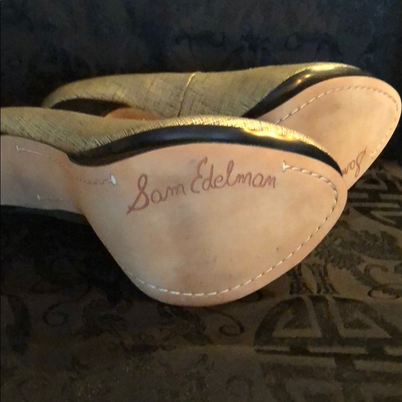 Sam Edelman Gold & Black Heels New sz 7 - Picture 3 of 3